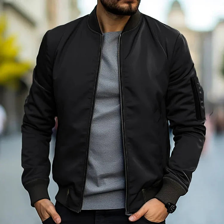 Jack Veste Bomber Homme – Style Moderne en Tissu Léger avec Coupe Ajustée & Poches Pratiques