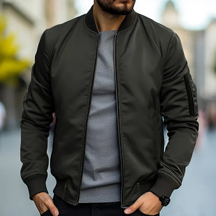 Jack Veste Bomber Homme – Style Moderne en Tissu Léger avec Coupe Ajustée & Poches Pratiques