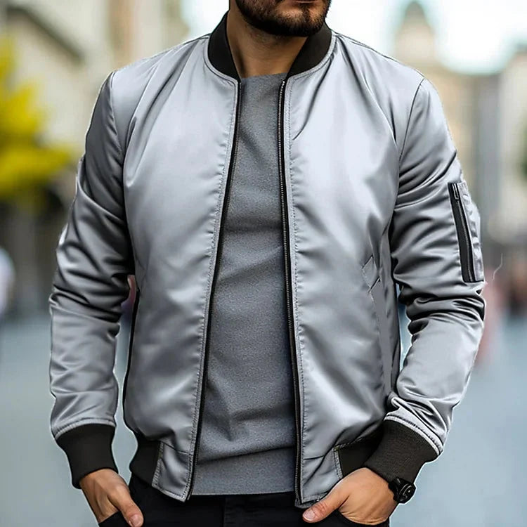 Jack Veste Bomber Homme – Style Moderne en Tissu Léger avec Coupe Ajustée & Poches Pratiques