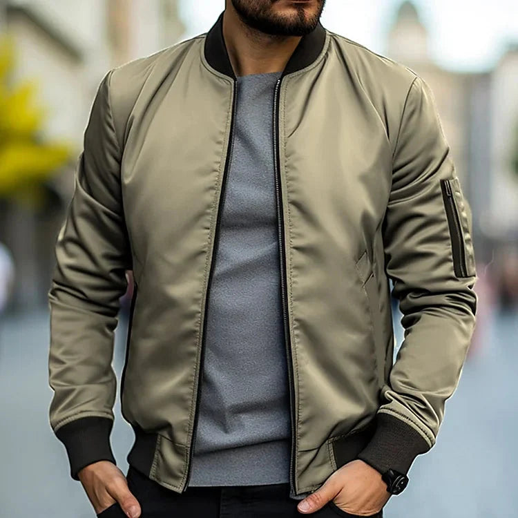 Jack Veste Bomber Homme – Style Moderne en Tissu Léger avec Coupe Ajustée & Poches Pratiques