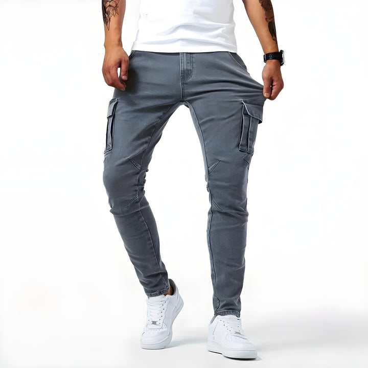 Francois Pantalon Homme – Pantalon Cargo en Denim Élastique Confortable & Moderne