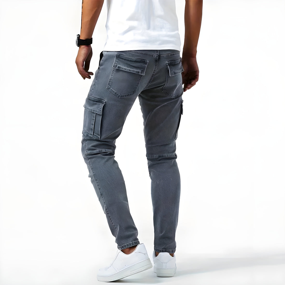 Francois Pantalon Homme – Pantalon Cargo en Denim Élastique Confortable & Moderne