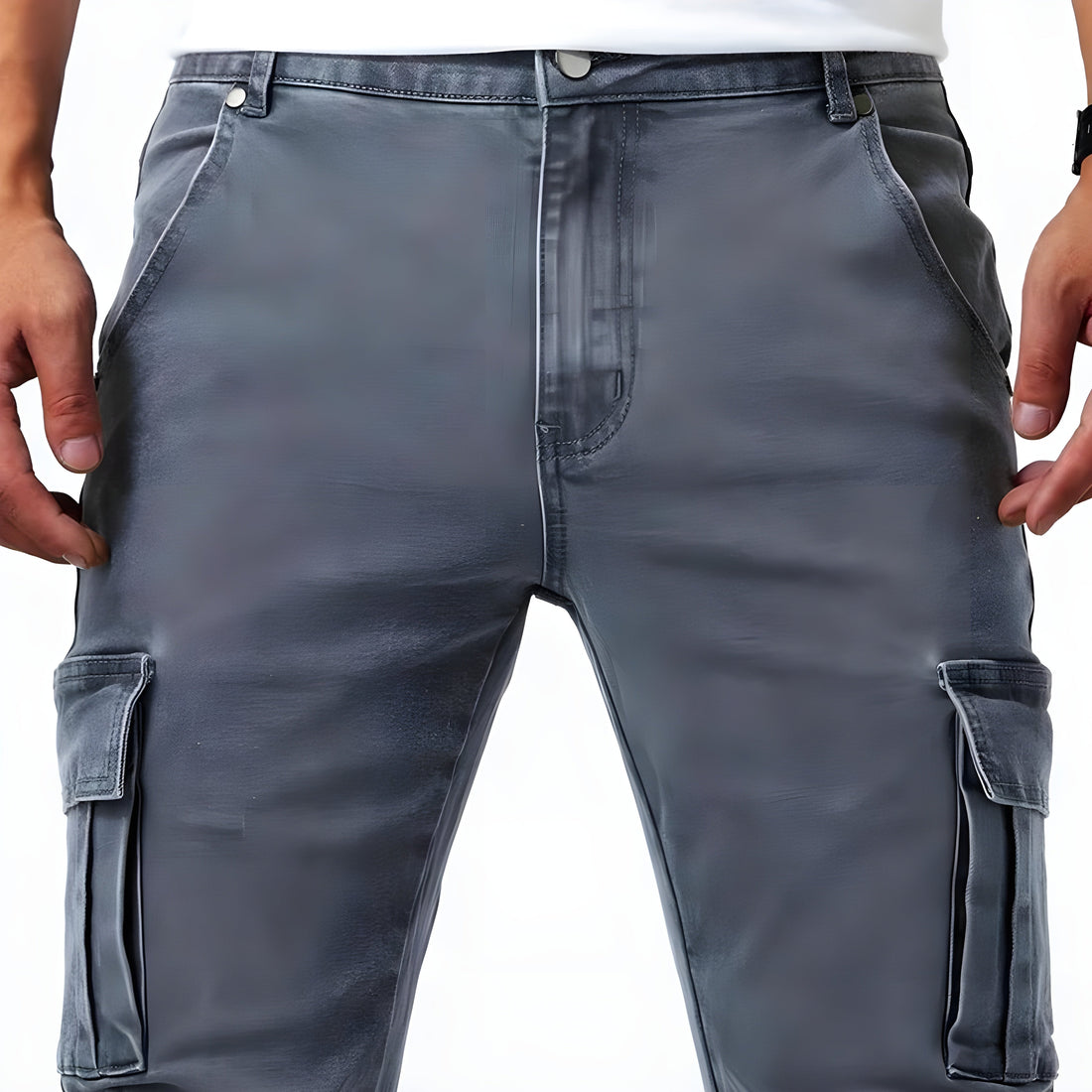 Francois Pantalon Homme – Pantalon Cargo en Denim Élastique Confortable & Moderne