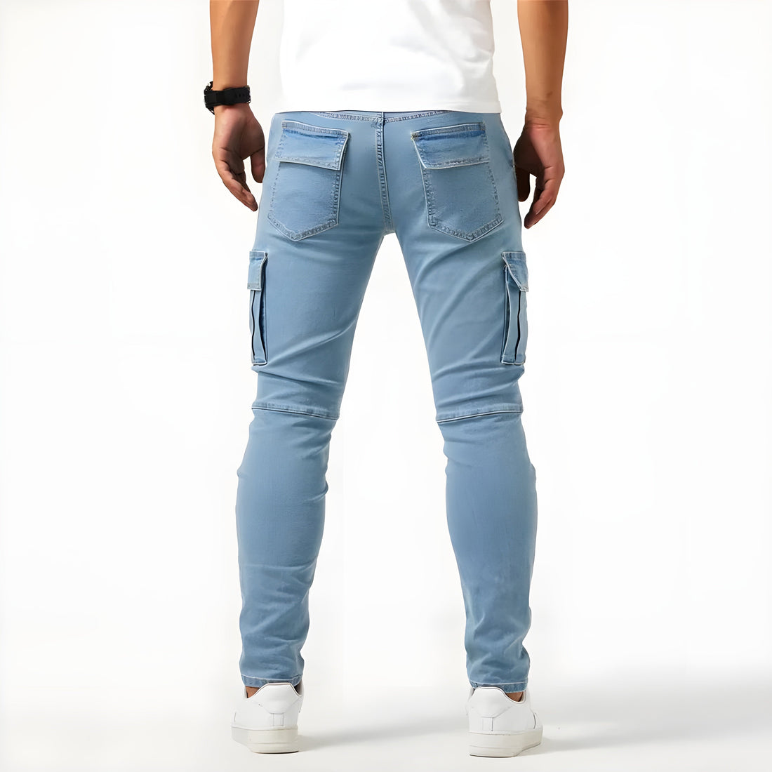 Francois Pantalon Homme – Pantalon Cargo en Denim Élastique Confortable & Moderne