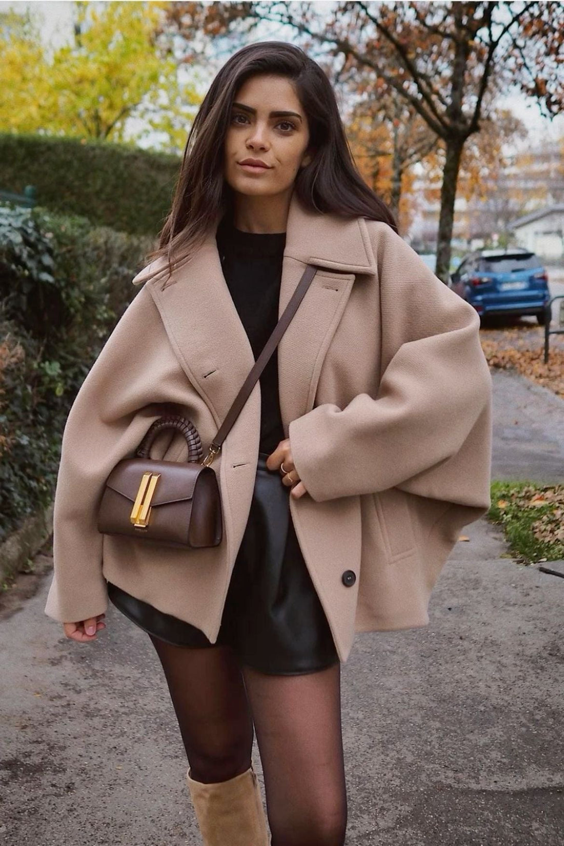 Amélie Femme Manteau Oversize – Élégant Manteau en Laine Doux & Tendance pour Hiver