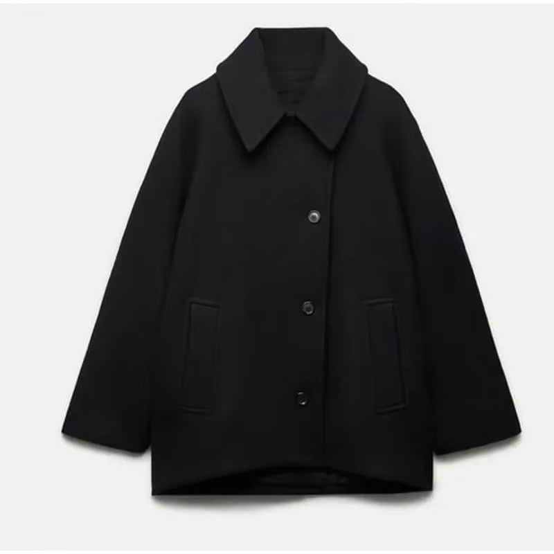 Amélie Femme Manteau Oversize – Élégant Manteau en Laine Doux & Tendance pour Hiver