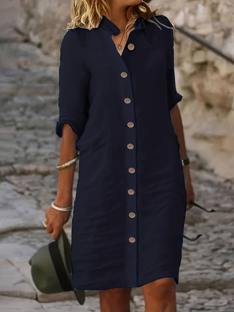 Robe Midi Femme Isabella – Robe Élégante Décontractée avec Design Simple & Coupe Confortable