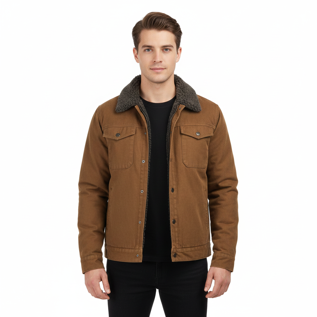 Morgan Veste Invernale Uomo – Shirtjack Foderato in Pile con Tasche e Bottoni a Pressione