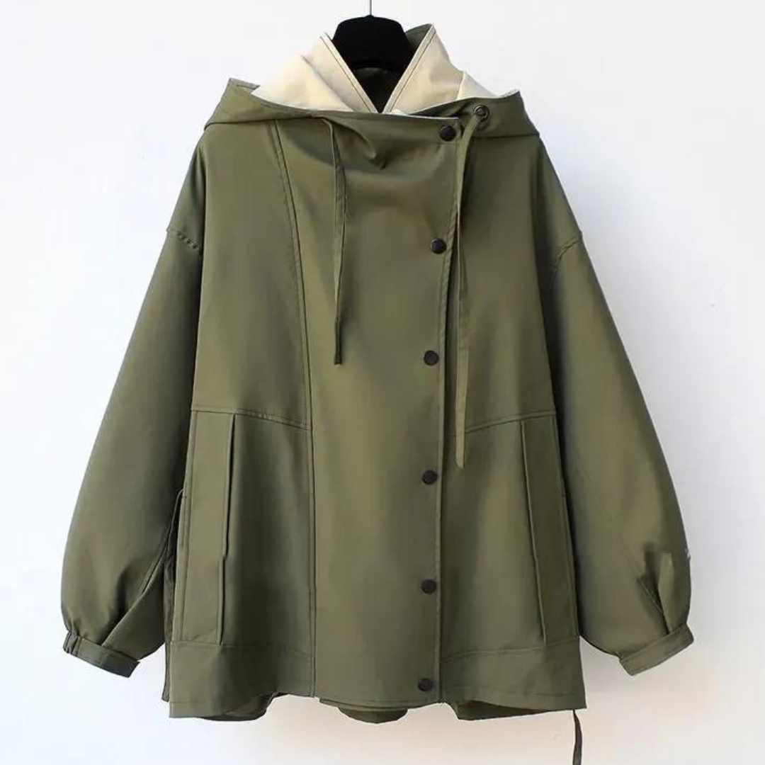 Mikyla Manteau Trench Femme – Chic Bicolore Moderne & Chaud pour Automne Hiver Élégant