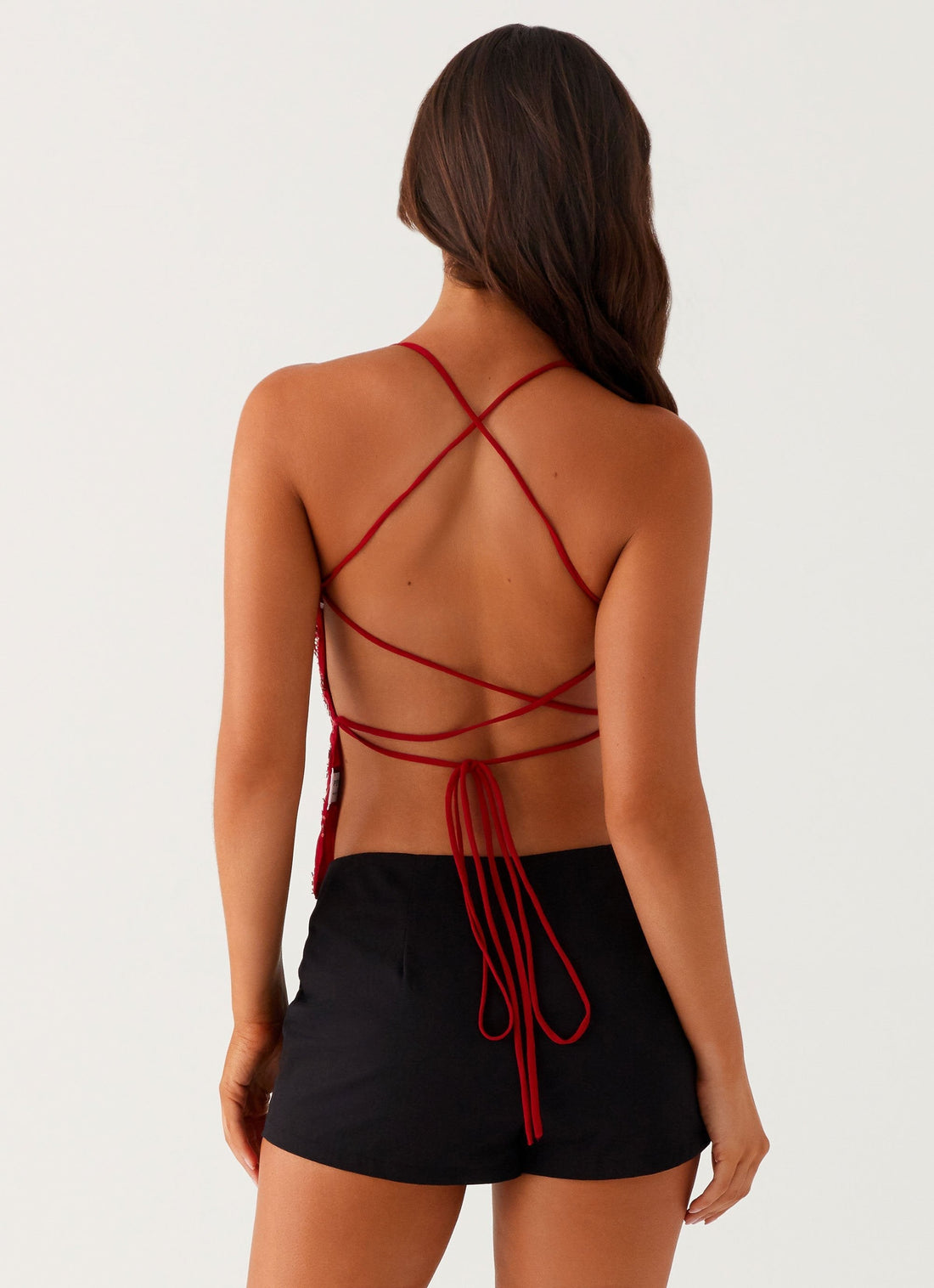 Steffi Haut Glamour Femme – Chemisier Élégant avec Finition Brillante et Coupe Confortable