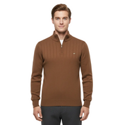 Kasper Pull Homme Demi-Zip Côtelé – Pull Confortable et Élégant au Design Intemporel