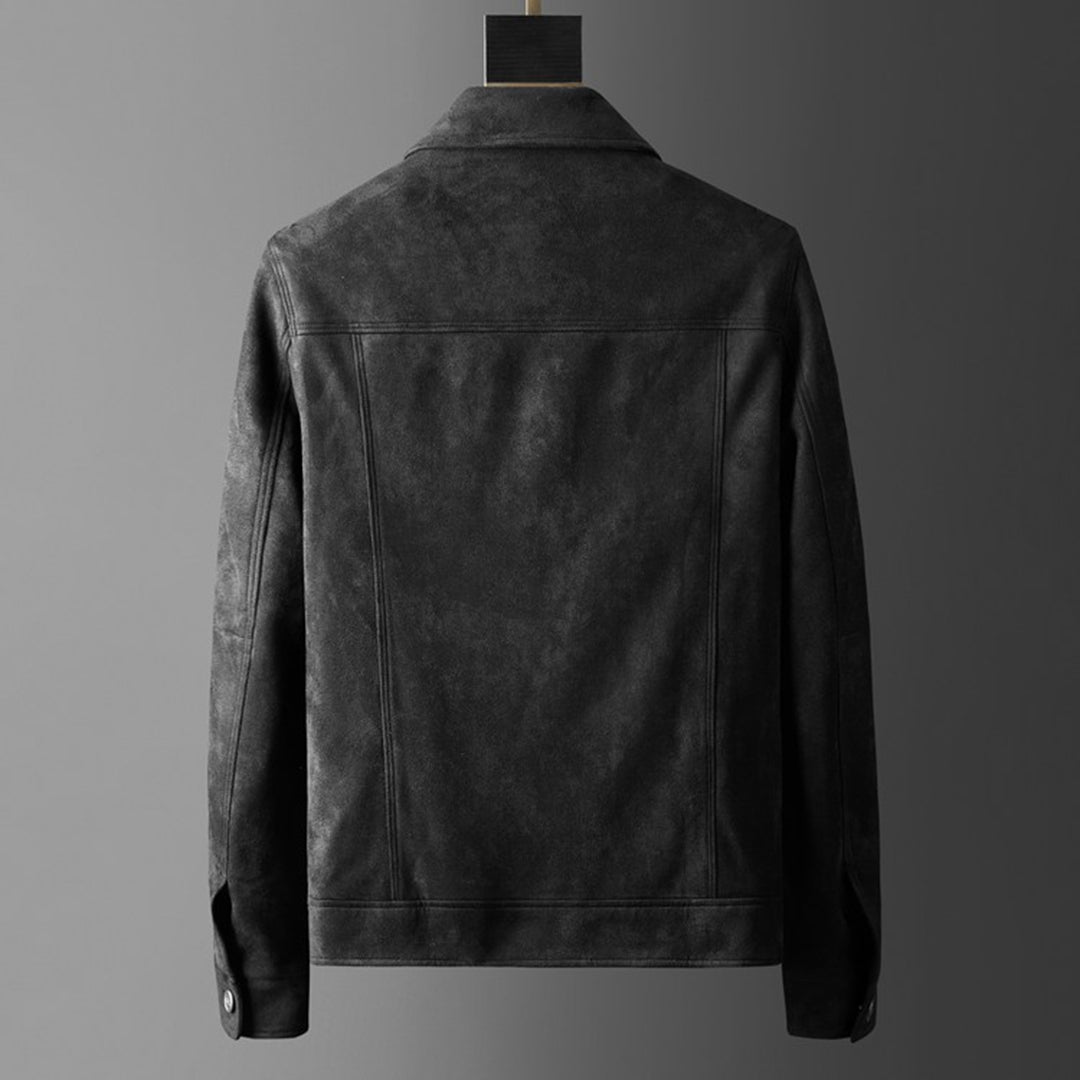 Alaric Veste Homme en Daim – Boutons Élégants, Col Raffiné & Style Classique Décontracté