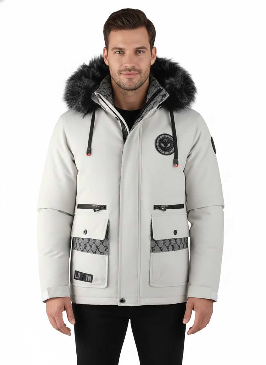 Leon Veste d’Hiver Homme Lunero Eindhoven – Veste Outdoor Imperméable avec Capuche et Doublure Polaire