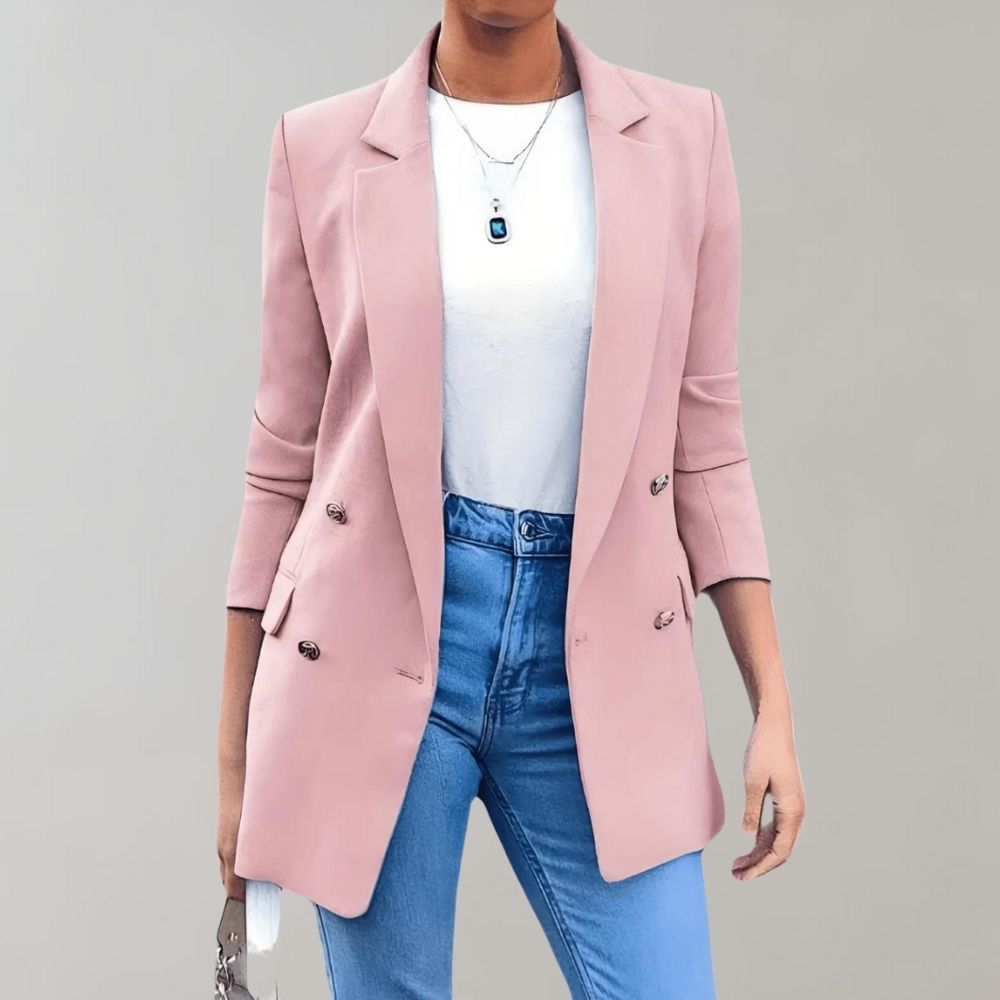 Liina Blazer Femme – Veste Élégante & Polyvalente en Tissu Premium au Style Intemporel