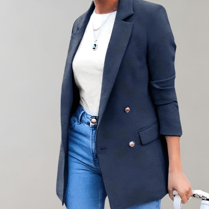 Liina Blazer Femme – Veste Élégante & Polyvalente en Tissu Premium au Style Intemporel