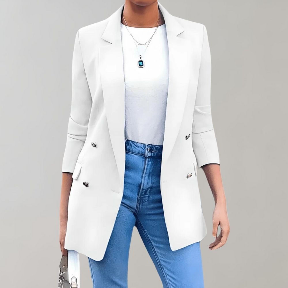 Liina Blazer Femme – Veste Élégante & Polyvalente en Tissu Premium au Style Intemporel