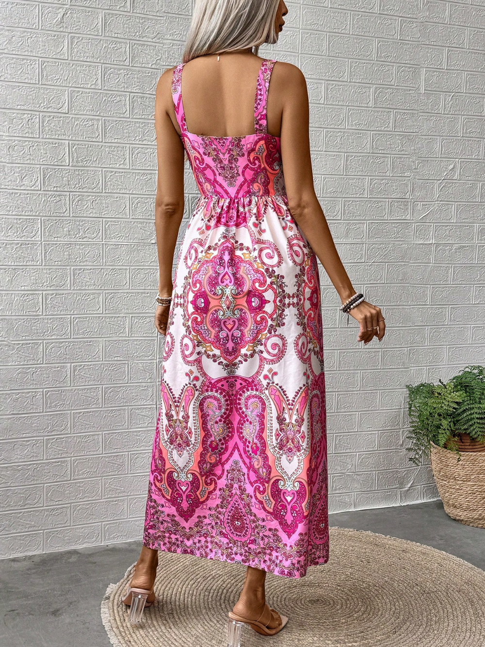 Luna Robe Longue Femme – Robe Bohème d’Été avec Bretelles Spaghetti et Coupe Fluide Aérienne