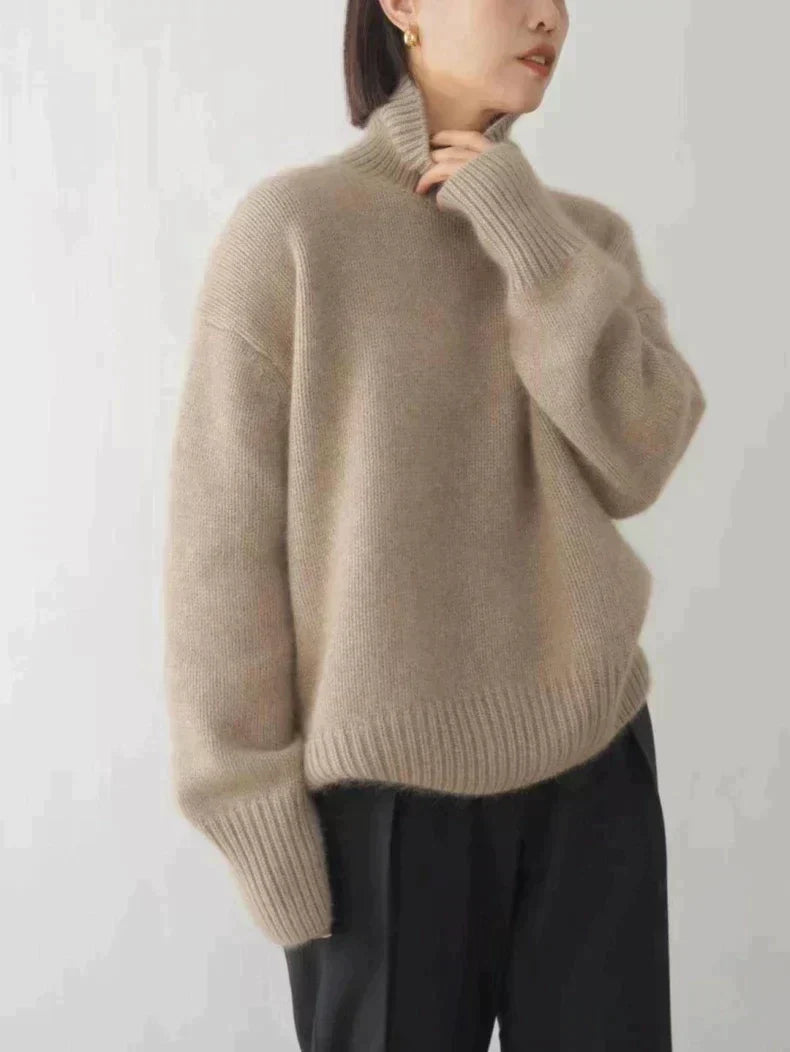 Seraphina Pull Femme – Pull à Col Roulé Côtelé & Confortable, Style Chic pour l’Hiver