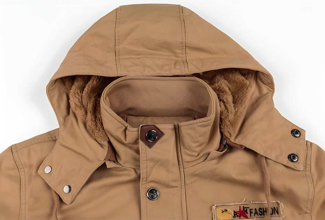Logan Veste Militaire Homme – Manteau Imperméable avec Doublure Polaire & Taille Ajustable