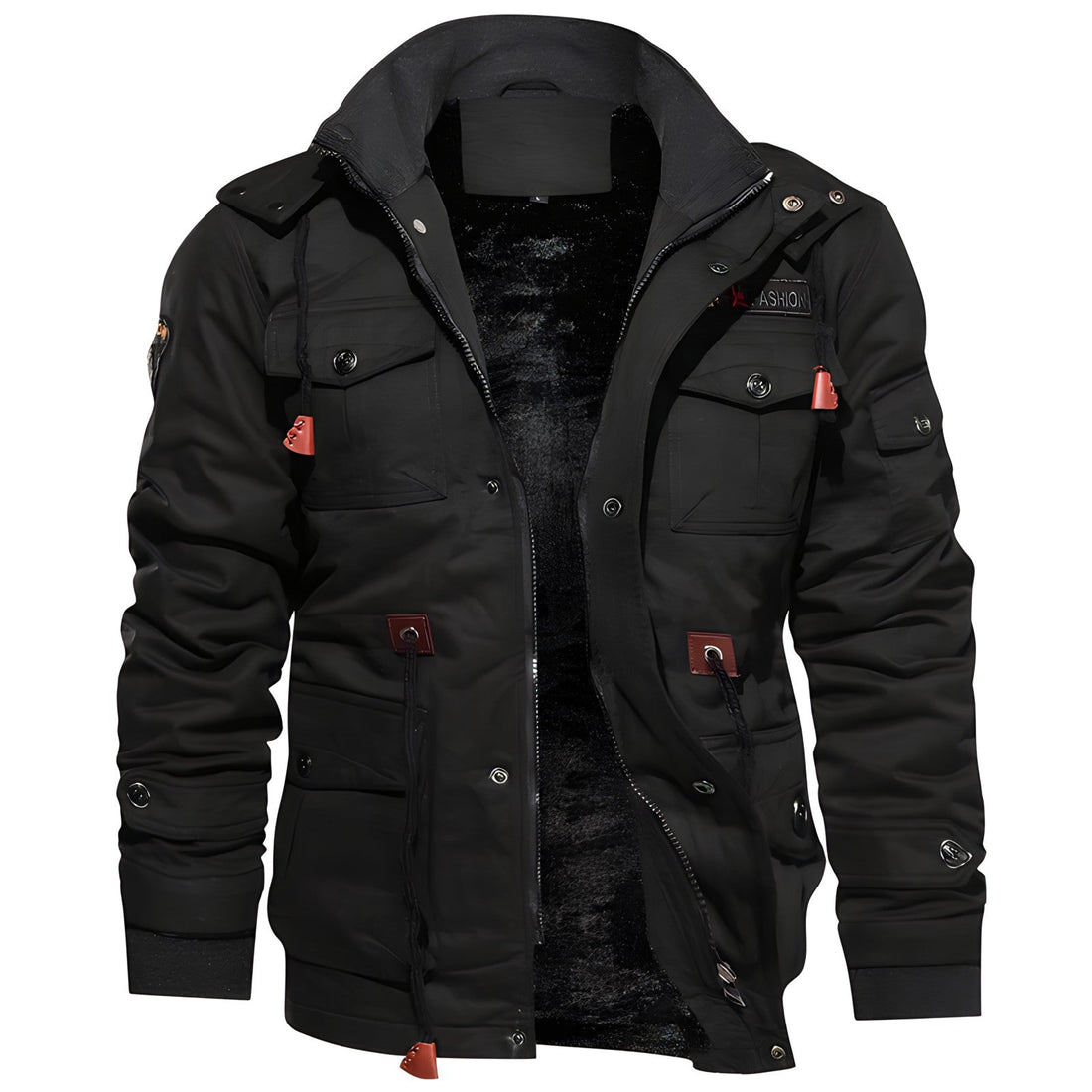 Logan Veste Militaire Homme – Manteau Imperméable avec Doublure Polaire & Taille Ajustable