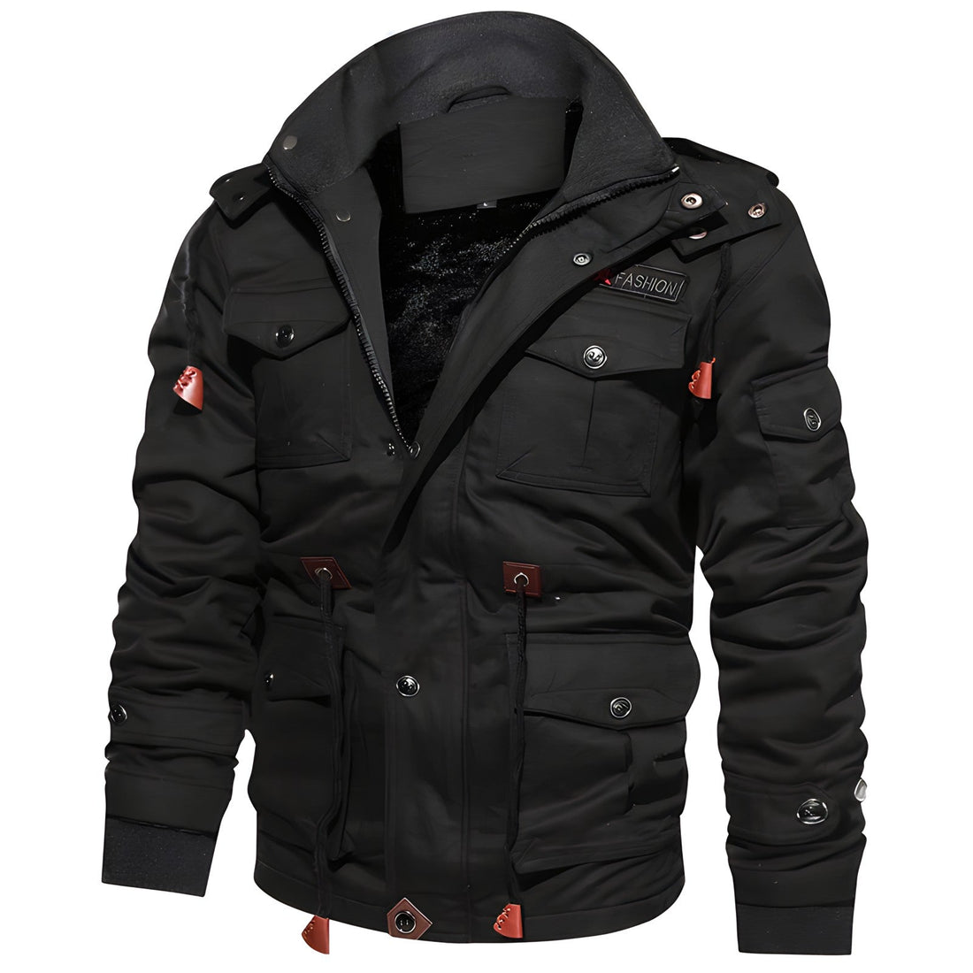 Logan Veste Militaire Homme – Manteau Imperméable avec Doublure Polaire & Taille Ajustable