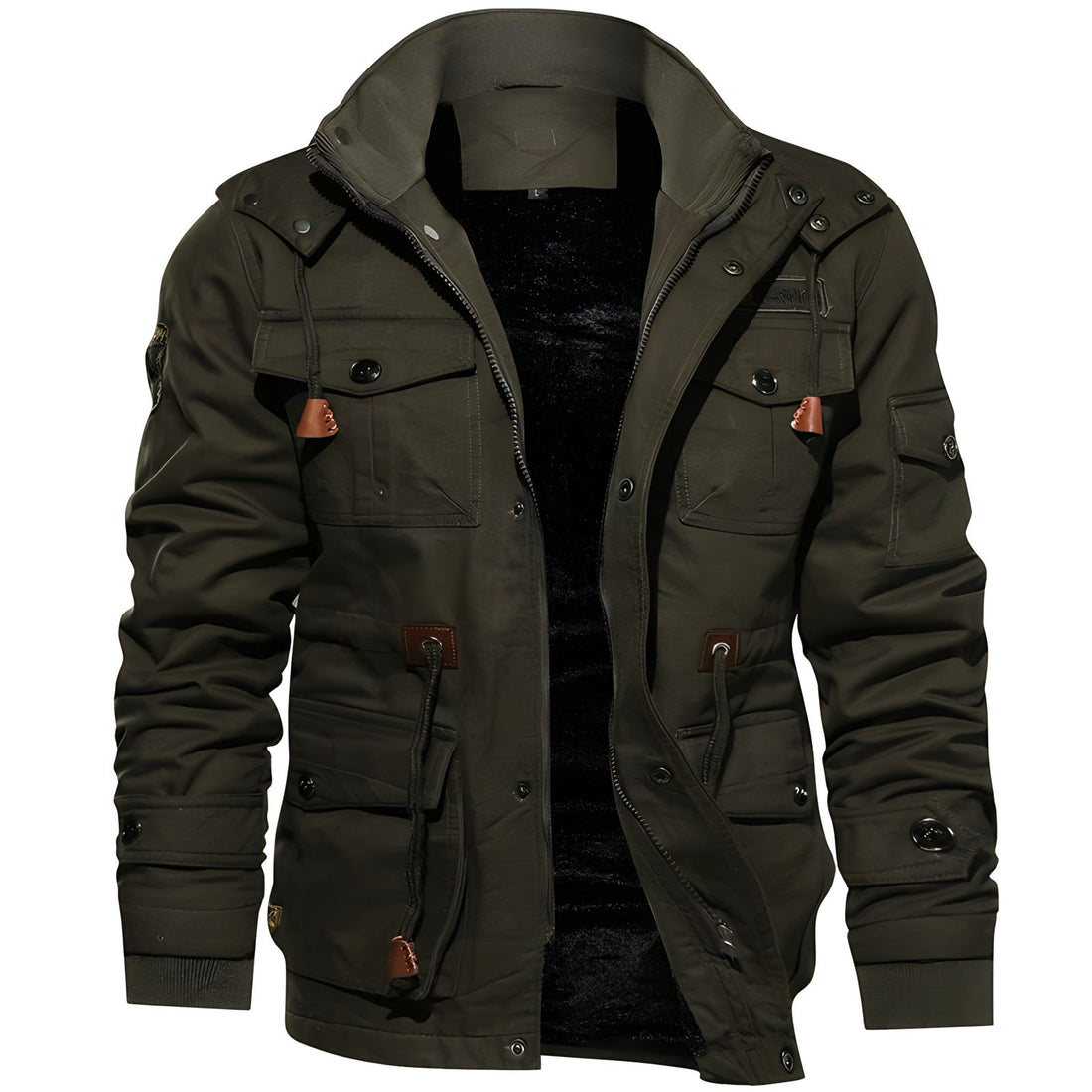 Logan Veste Militaire Homme – Manteau Imperméable avec Doublure Polaire & Taille Ajustable