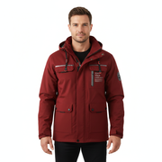 Logan Herre Vintervest Vindjakke – Varm Frakke med Justerbar Hætte & Flere Lommer