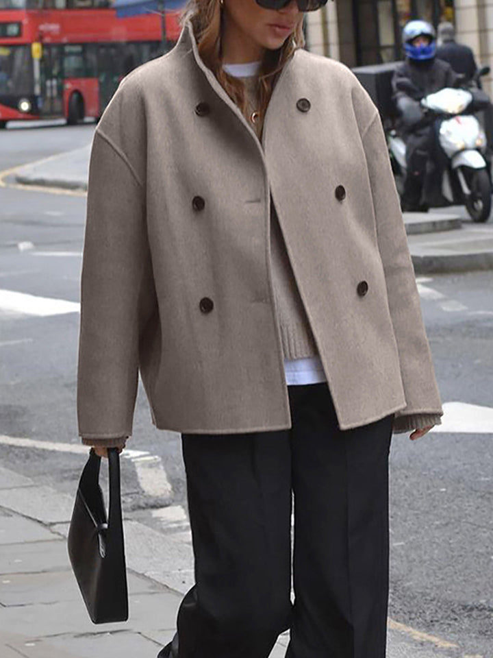 Louisa Manteau Femme Automne Hiver – Chaud, Élégant avec Boutons et Coupe Décontractée