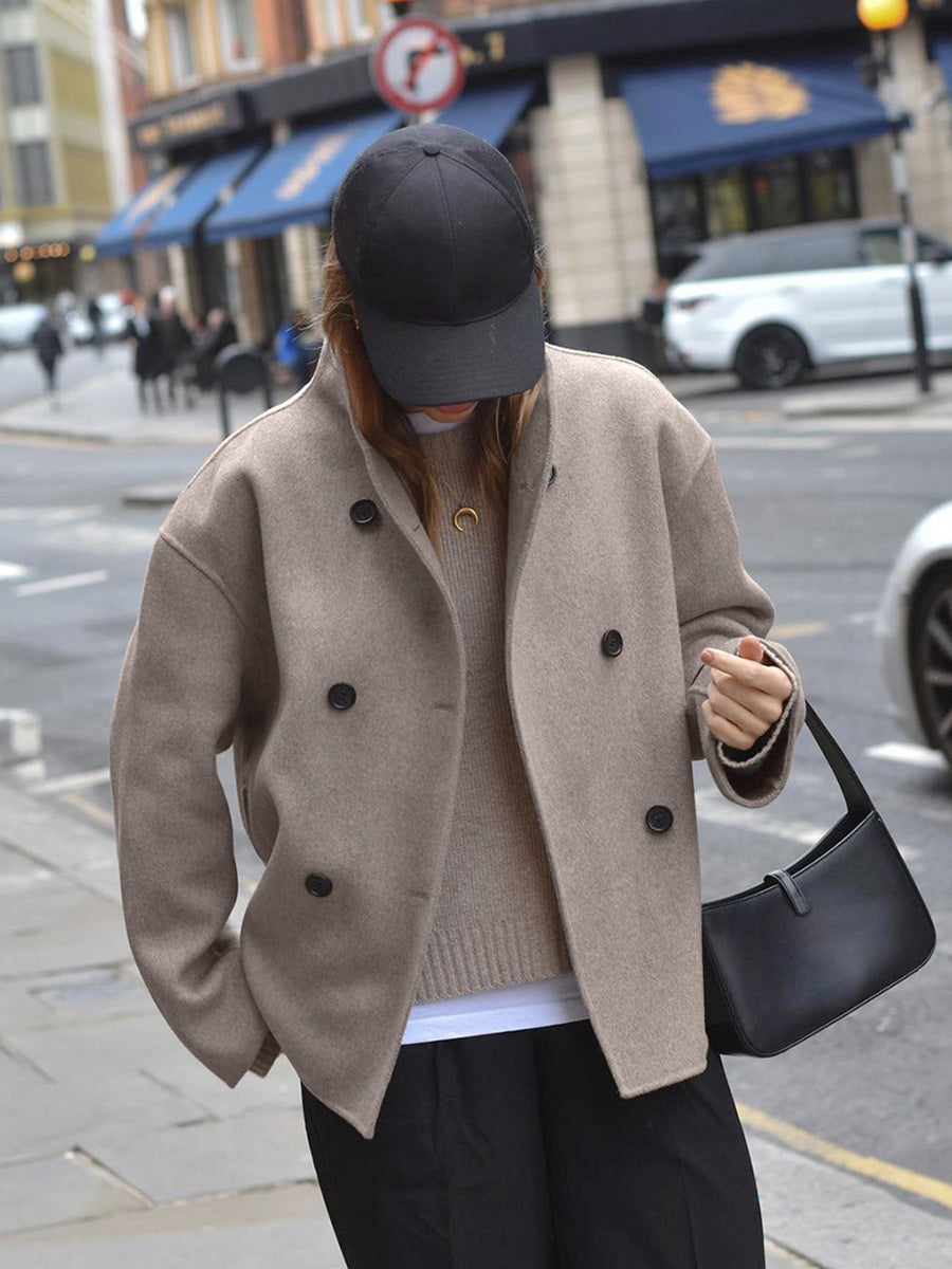 Louisa Manteau Femme Automne Hiver – Chaud, Élégant avec Boutons et Coupe Décontractée