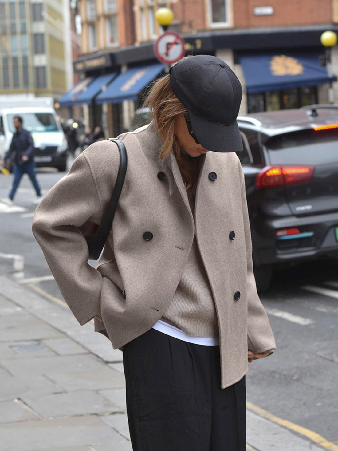 Louisa Manteau Femme Automne Hiver – Chaud, Élégant avec Boutons et Coupe Décontractée