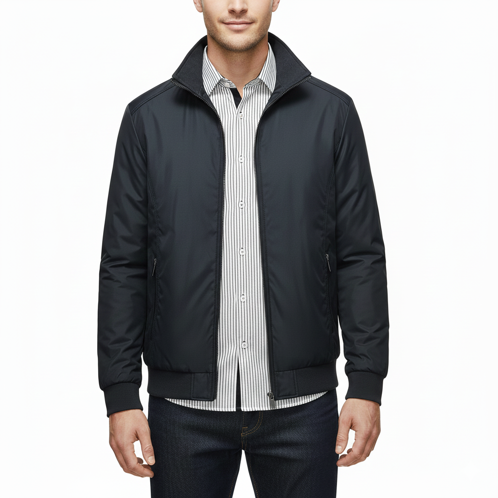 Lucas bunda bomber pro muže lehce prošívaná – stojáček a kostkovaná podšívka