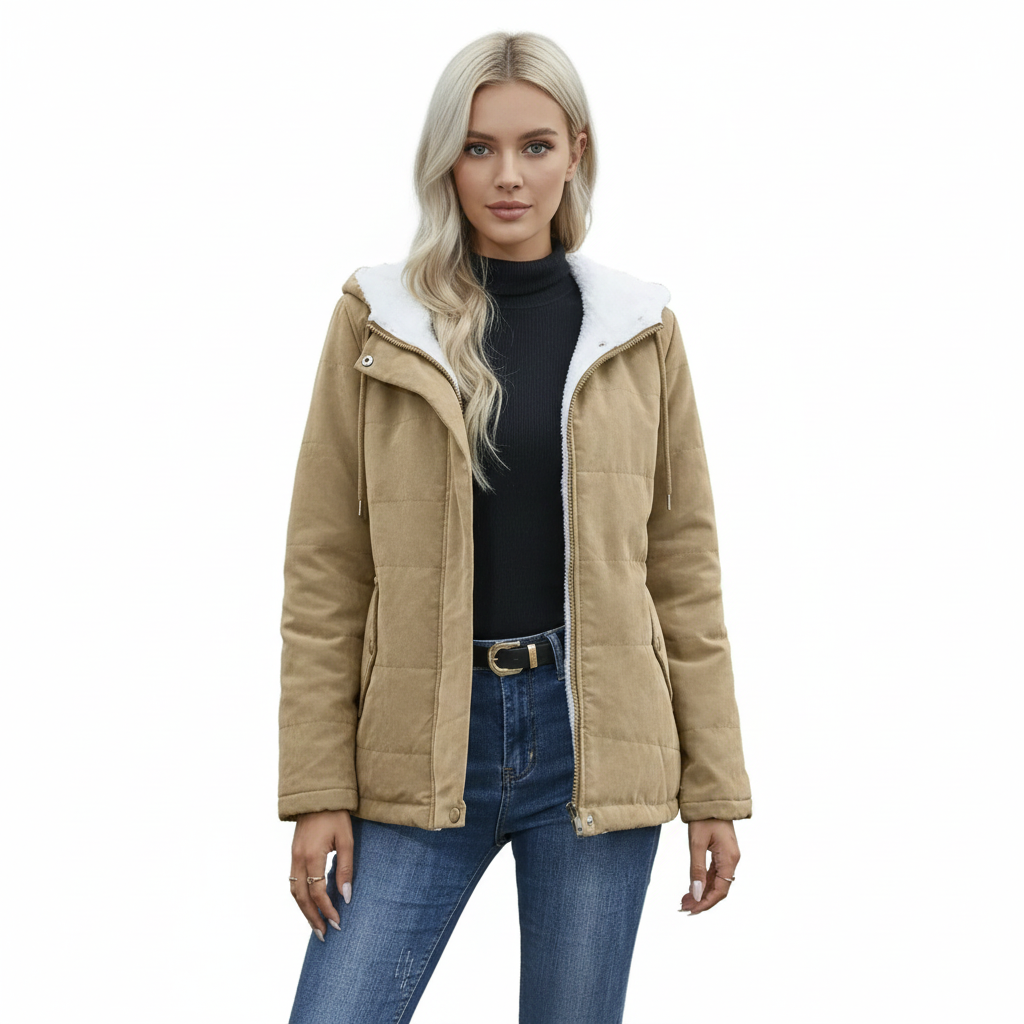 Luna Abrigo Mujer Forrado de Piel Sintética – Abrigo de Invierno Elegante y Cálido