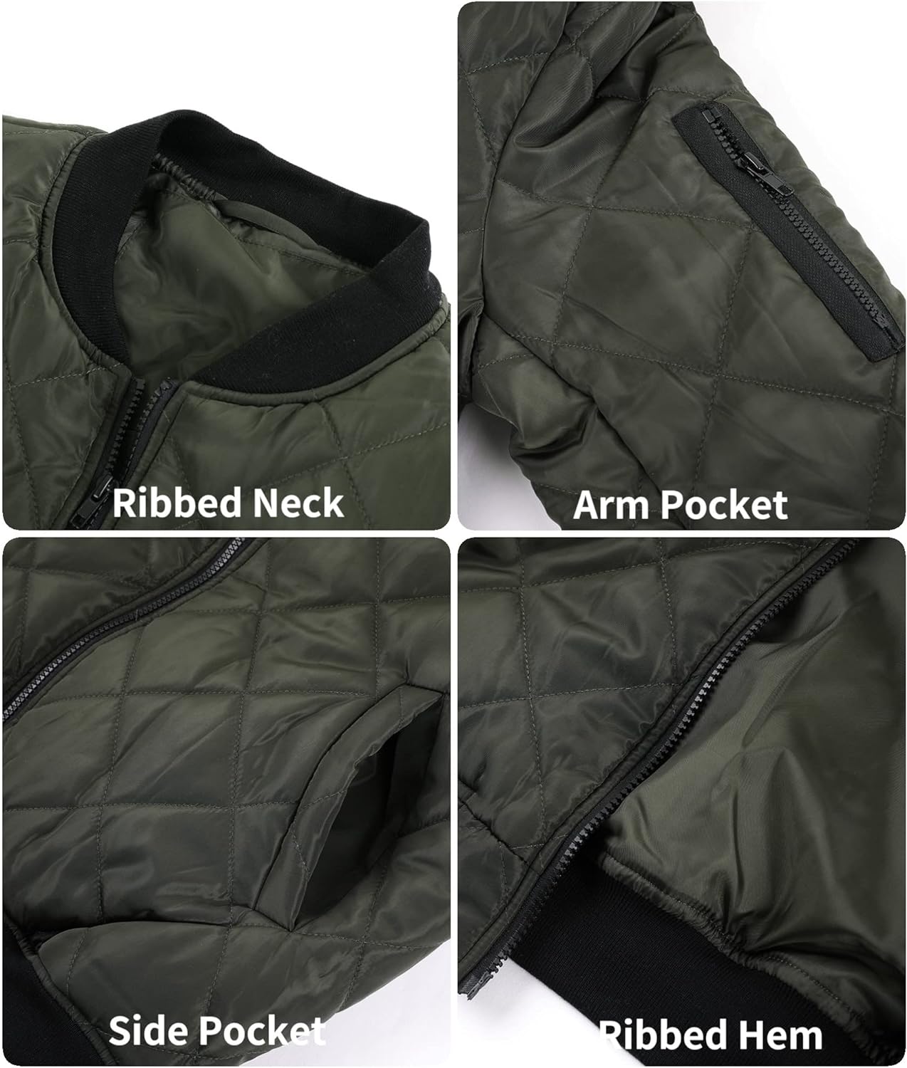 Ryan Bomber d’Hiver Homme Lunero Eindhoven – Veste Matelassée en Coton avec Col Épais