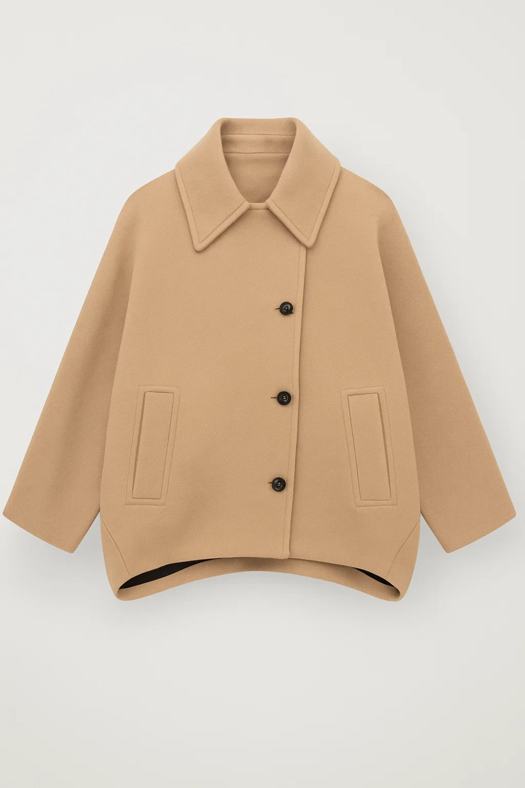 Emmeline Cappotto Corto Donna Oversize – Cappotto Strutturato con Chiusura a Bottoni Singoli per l’Inverno