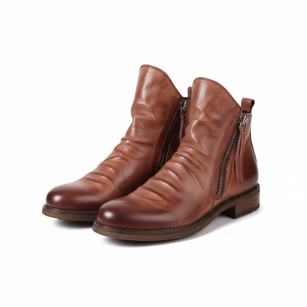 Marcos Bottines Homme – Boots à Talon Bas avec Fermeture Zippée Élégante