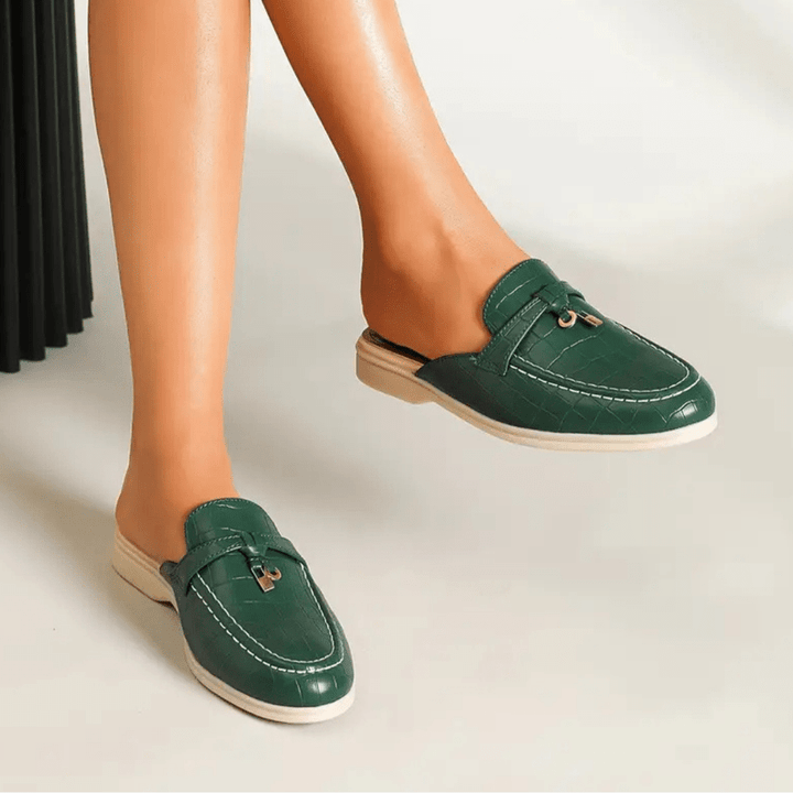 Lydia Mules Mujeres para ponerse - Mulas sin tacón con un bucle elegante y cómodo