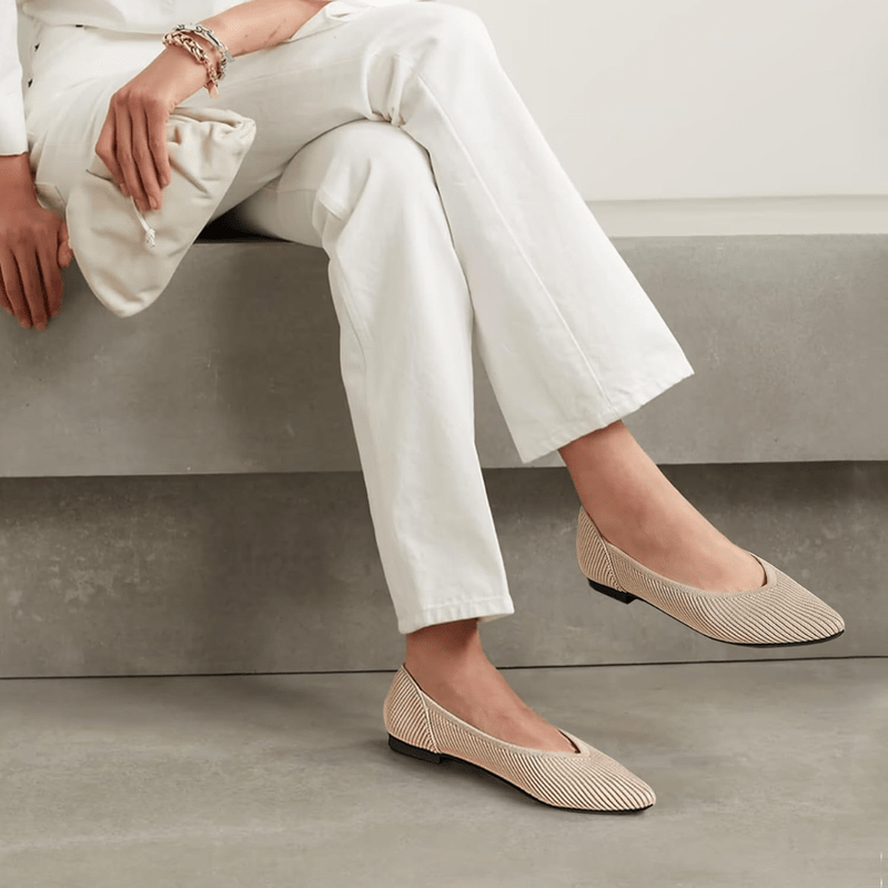 Faye Ballerines Femme Pointues – Ballerines Maille Confortables à Enfiler avec Semelle Souple