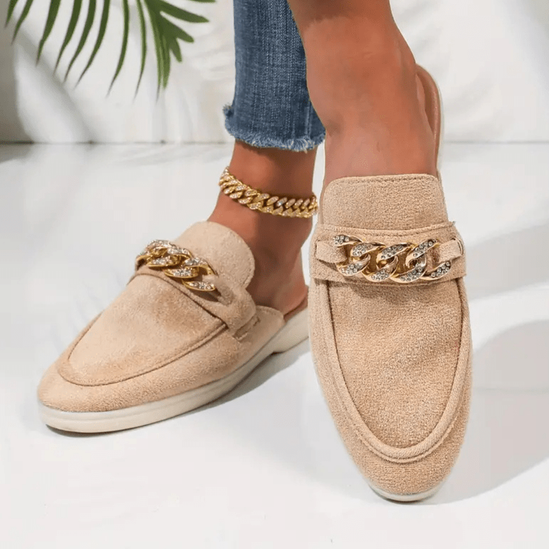Marga Mochassins Women - Muli estivi con una catena dorata con stelo traspirante e comfort chic