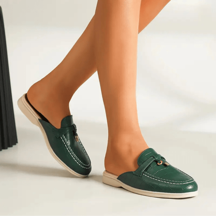 Lydia Mules Mujeres para ponerse - Mulas sin tacón con un bucle elegante y cómodo