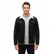 Mason Men's Trucker Jacket – Corduroy Lined with Sherpa, Teddy Collar & Classic Buttons