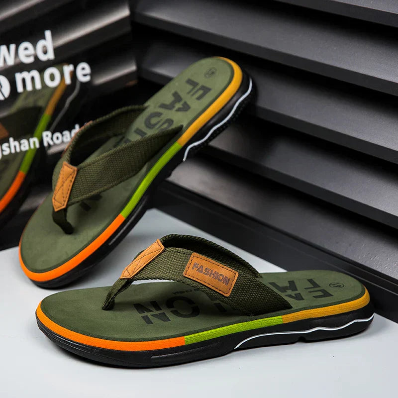 Joziah Tongs for Men - Diseño multicolor, comodidad de pucheros y sandalias de verano sostenibles