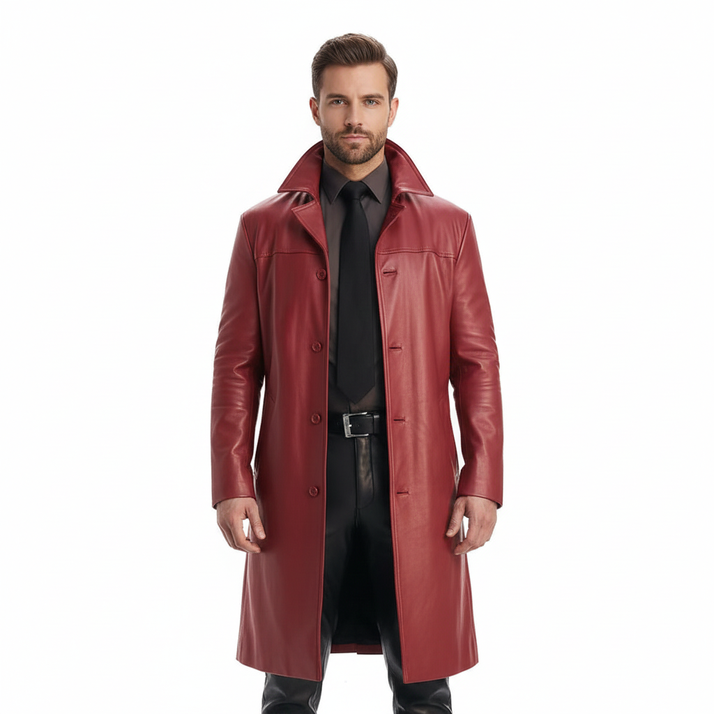 Marlo Trench Long Homme – Manteau Élégant à Boutonnage Classique Coupe Moderne