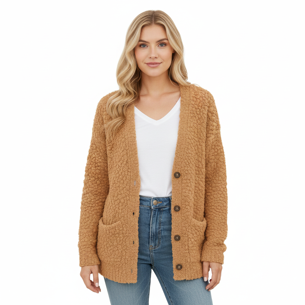 Milas Chaqueta de Felpa para Mujer – Chaleco Casual Suave Corte Informal con Bolsillos