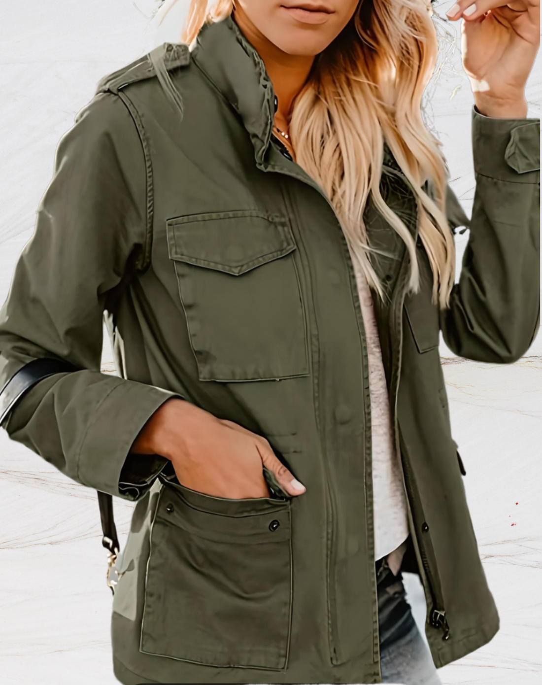 Nora Veste Femme – Élégante Veste à Manches Longues avec Quatre Poches Pratiques