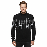 Jersey de Navidad para Hombre con Motivo de Reno – Tejido Grueso, Calor Festivo y Estilo Divertido