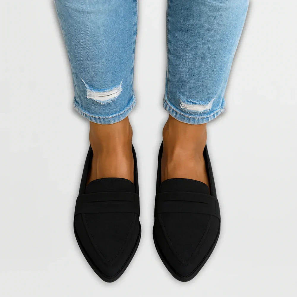 Nora Mocassins Femme – Chaussures Élégantes en Daim avec Bout Pointu & Style Polyvalent
