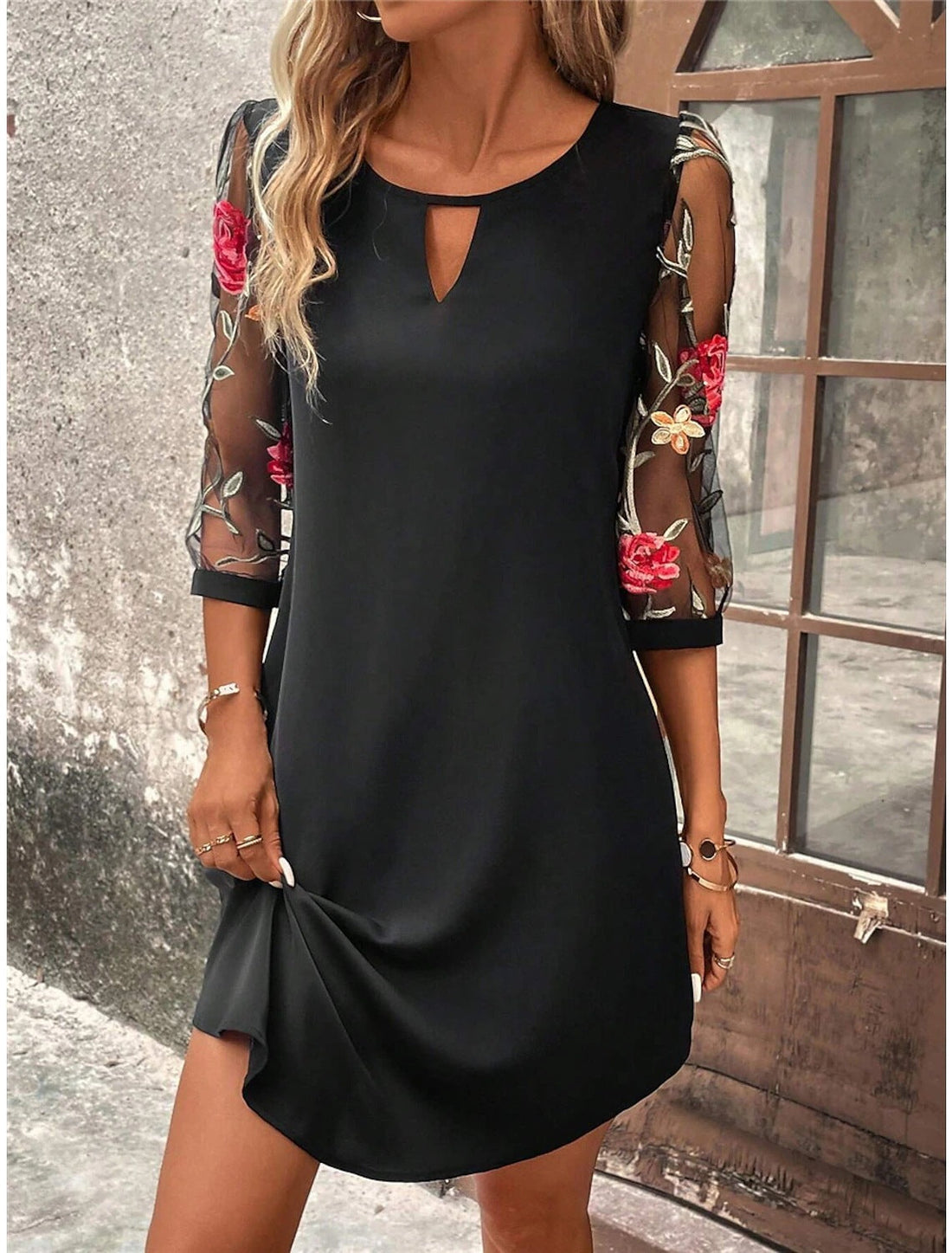 Sharina Robe Chemise Femme – Mini Robe d’Été à Imprimé Fleuri & Coupe Fluide Légère