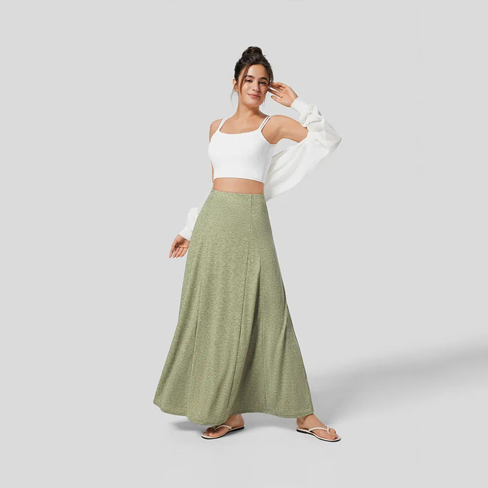 Lia Jupe Longue Femme – Taille Haute & Tissu Texturé Léger avec Coupe Fluide Élégante