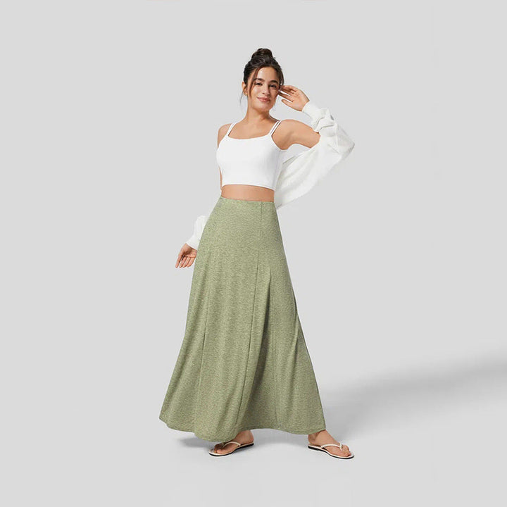 Lia Jupe Longue Femme – Taille Haute & Tissu Texturé Léger avec Coupe Fluide Élégante