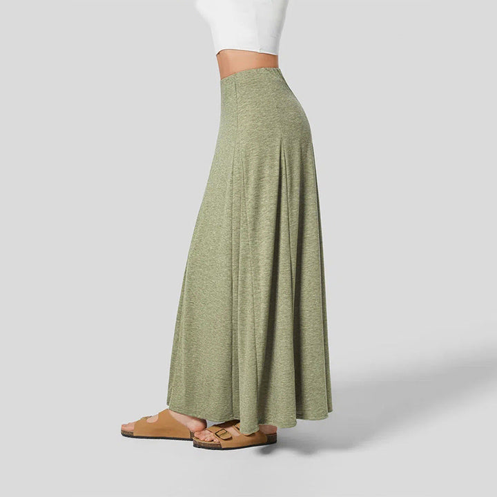 Lia Jupe Longue Femme – Taille Haute & Tissu Texturé Léger avec Coupe Fluide Élégante